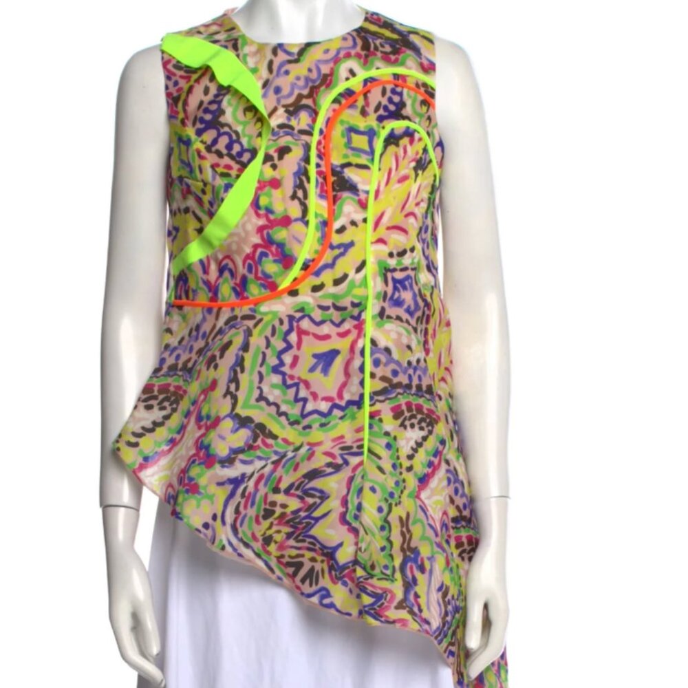 Delpozo Silk Printed Tunic Size: M